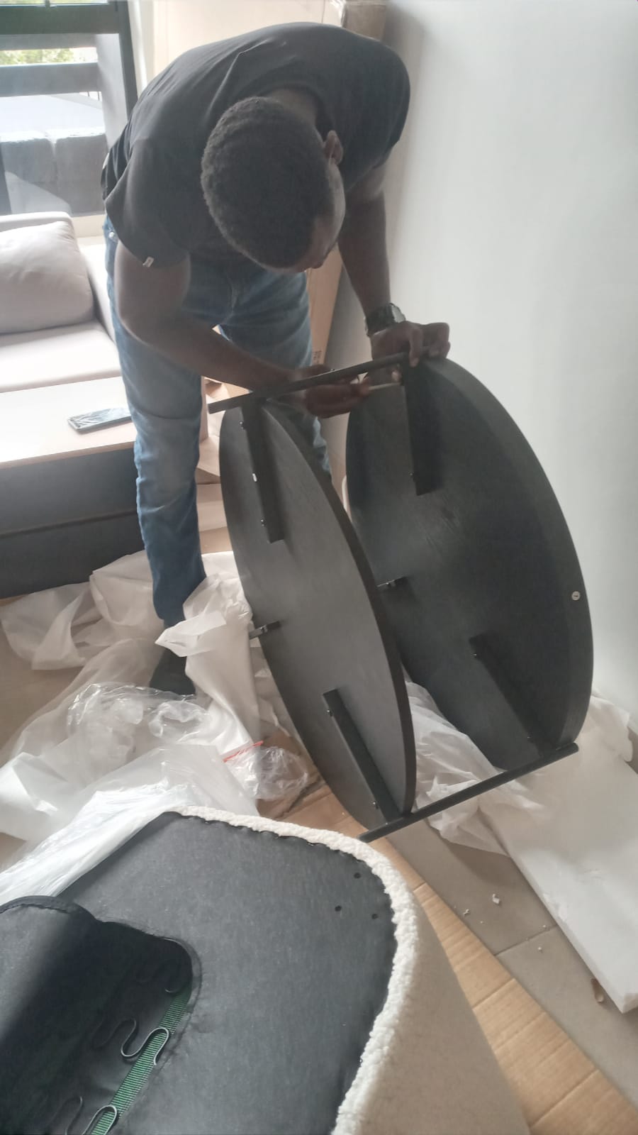 Flat-pack furniture assembly project completed in Sandton – TV stand, couch, lounge chairs and bedside pedestals